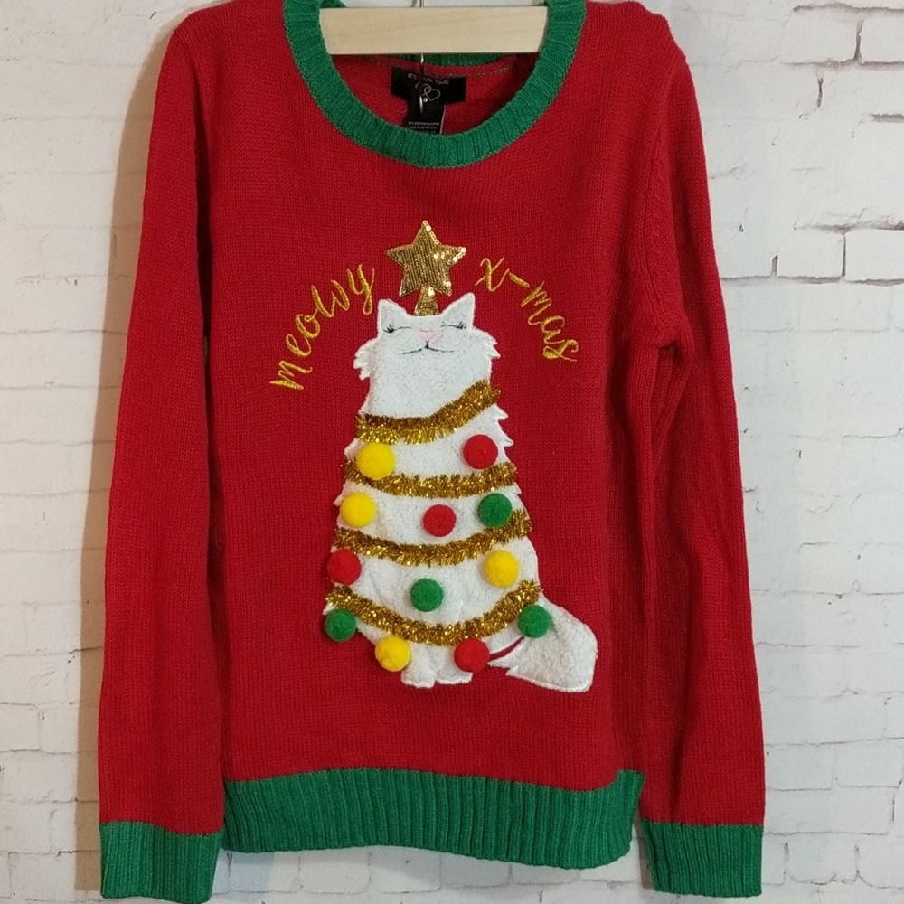 IT'S OUR TIME Meowy Cat Christmas 3D Sweater